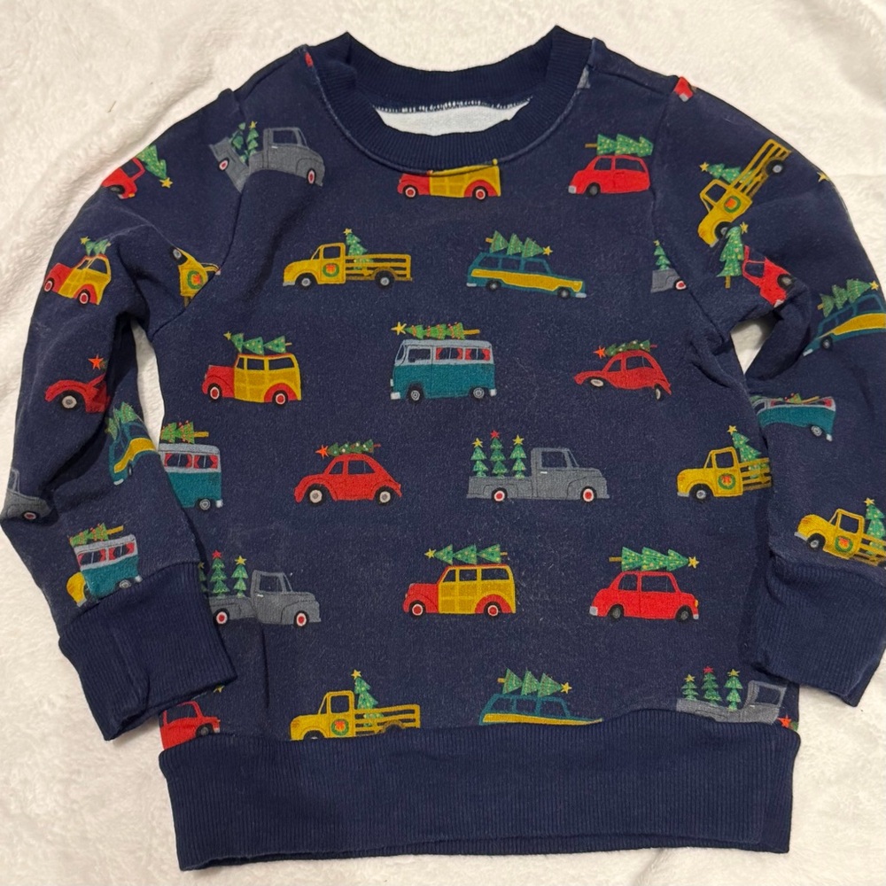 Little Sleepies Navy Christmas Cars Sweatershirt